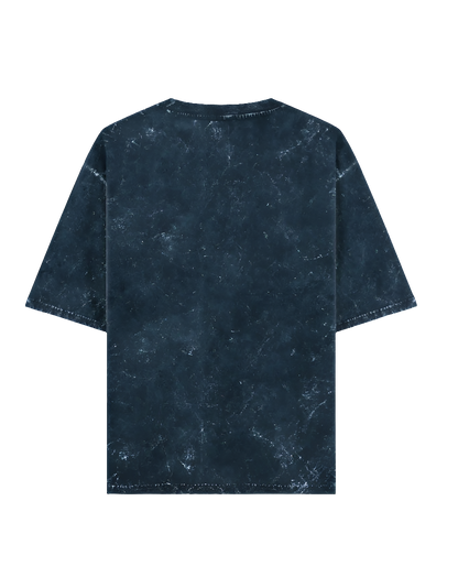 Navy Blue Acid Washed Oversized Tee
