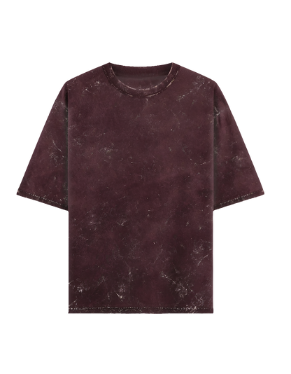 Maroon Acid Washed Oversized Tee(Unisex)