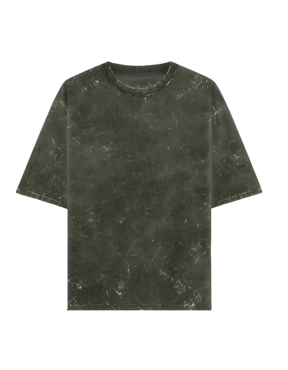 Olive Acid Washed Oversized Tee(Unisex)