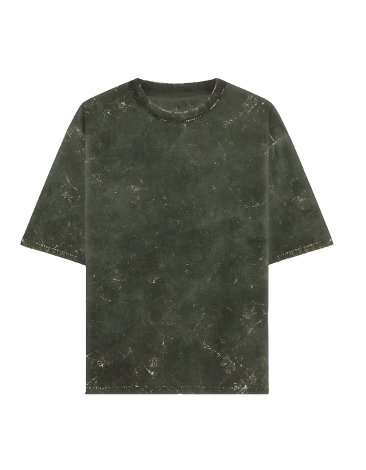 Olive Acid Washed Oversized Tee(Unisex)