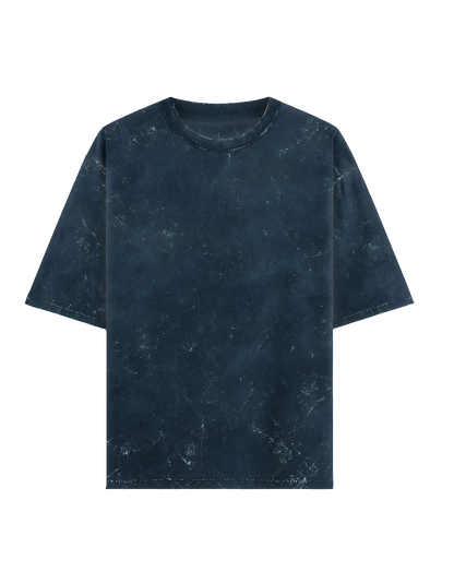 Navy Blue Acid Washed Oversized Tee
