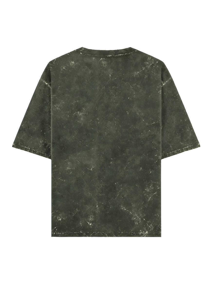 Olive Acid Washed Oversized Tee(Unisex)
