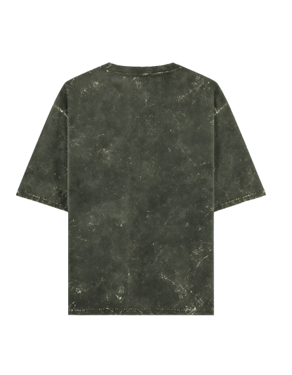 Olive Acid Washed Oversized Tee(Unisex)