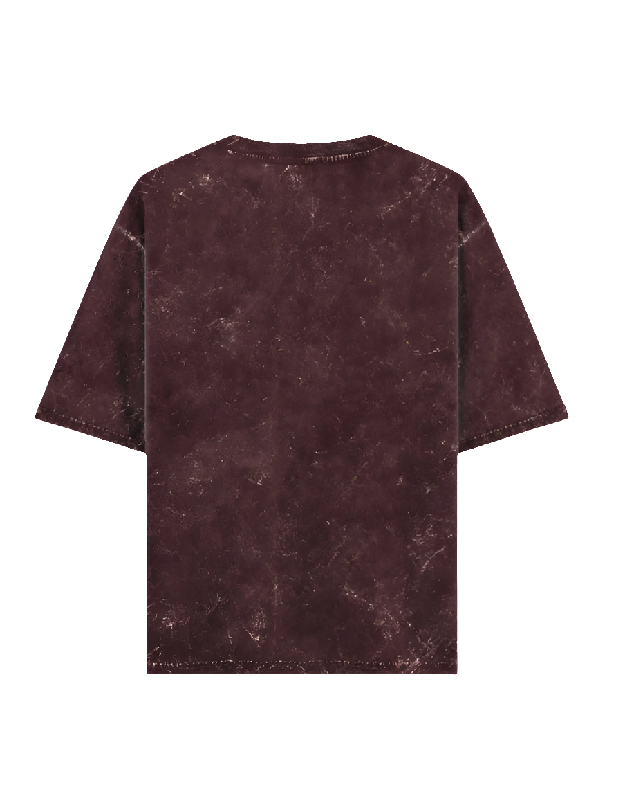 Maroon Acid Washed Oversized Tee(Unisex)