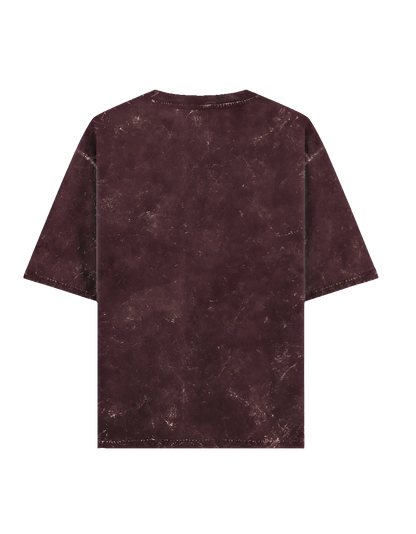 Maroon Acid Washed Oversized Tee(Unisex)